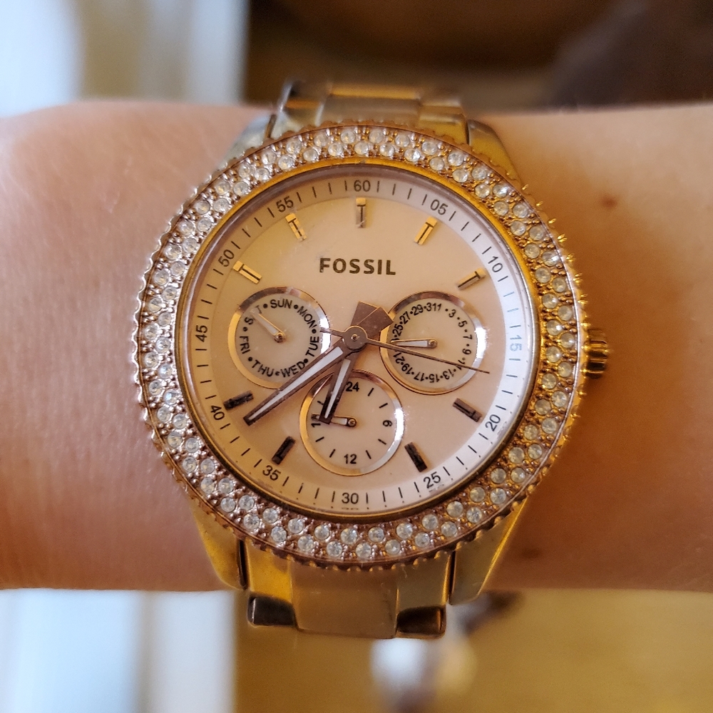 Fossil Women's Stella Chronograph Rose Gold Tone W